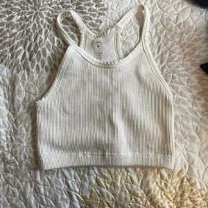 Vitality (formerly Balance Athletica) white ribbed tank